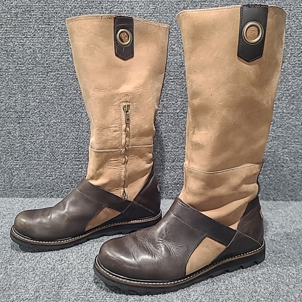 Sorel Brown Wicked Tall Leather Riding Work Boots NL1925-265 Women's Sz 9.5